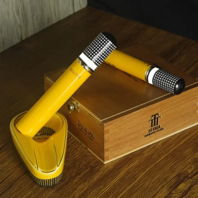 

Cigar Tube Humidor Aluminum Portable Waterproof Travel Cigar Tube Holder Cedar Wood Lined Moisturizing Cigar Accessories