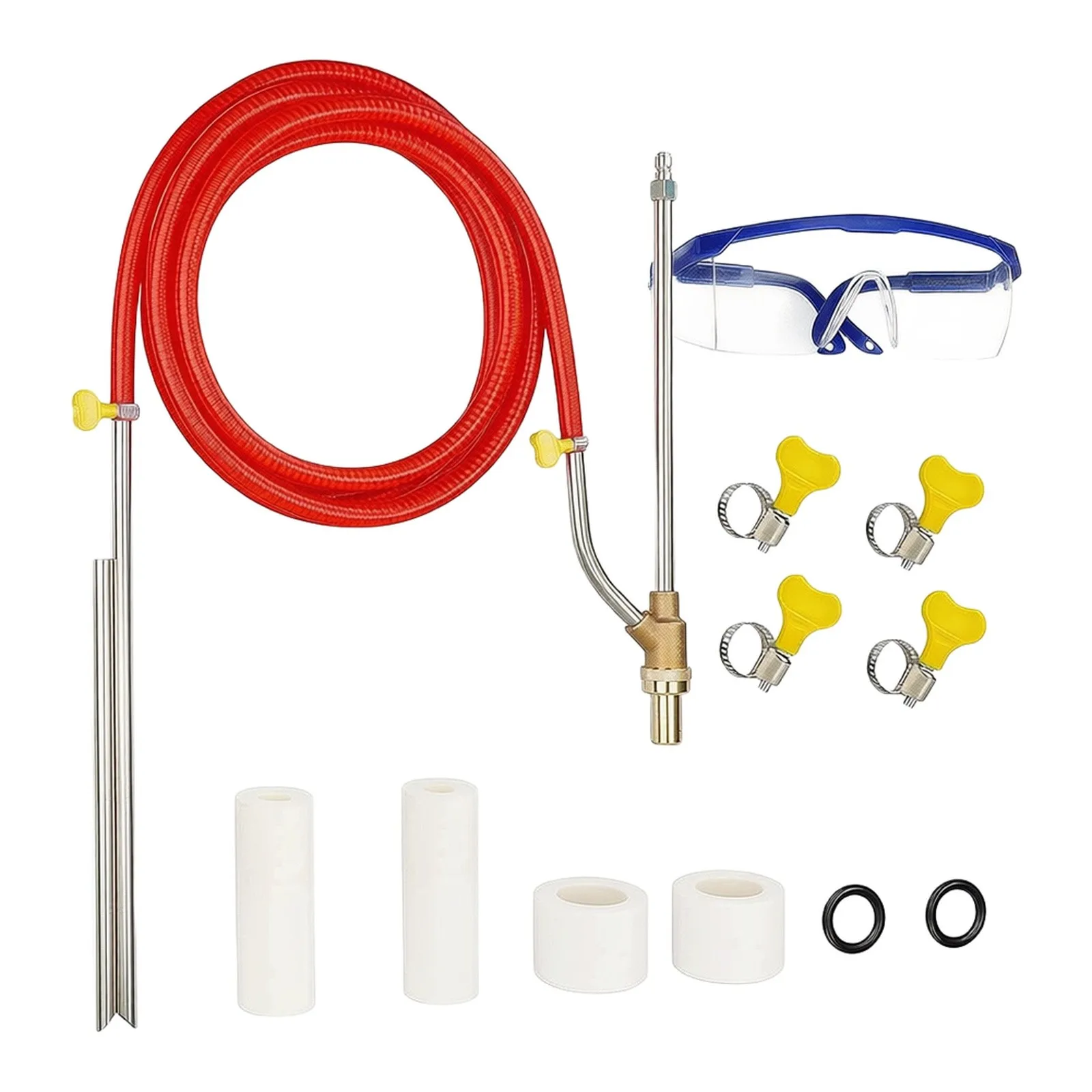 Wet Sand for blaster Pressure Washer 10 Feet Abrasive Attachment Dustless Metal + Plastic Sandblasting Kit Cleaning