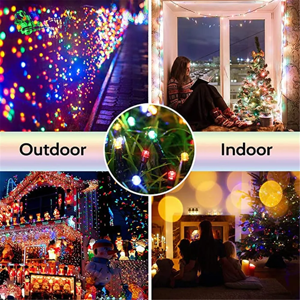 1 confezione Solar String Fairy Light LED impermeabile Outdoor 5M/10M/20M Garland Street Lamp festone festa di natale per la decorazione del giardino