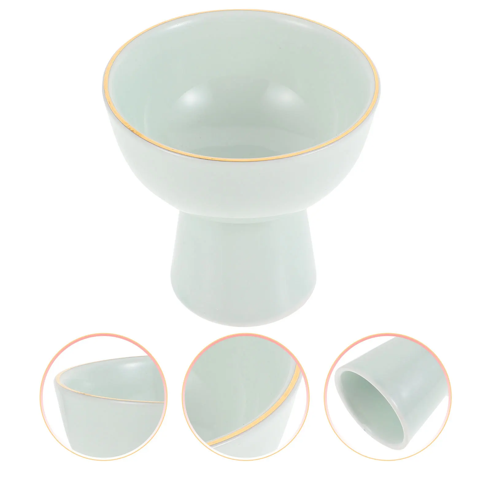 

Ceramic Ice Cream Cup High Quality Yogurt Holder Practical Dessert Bowl for Party Restaurant Footed Dessert Cup
