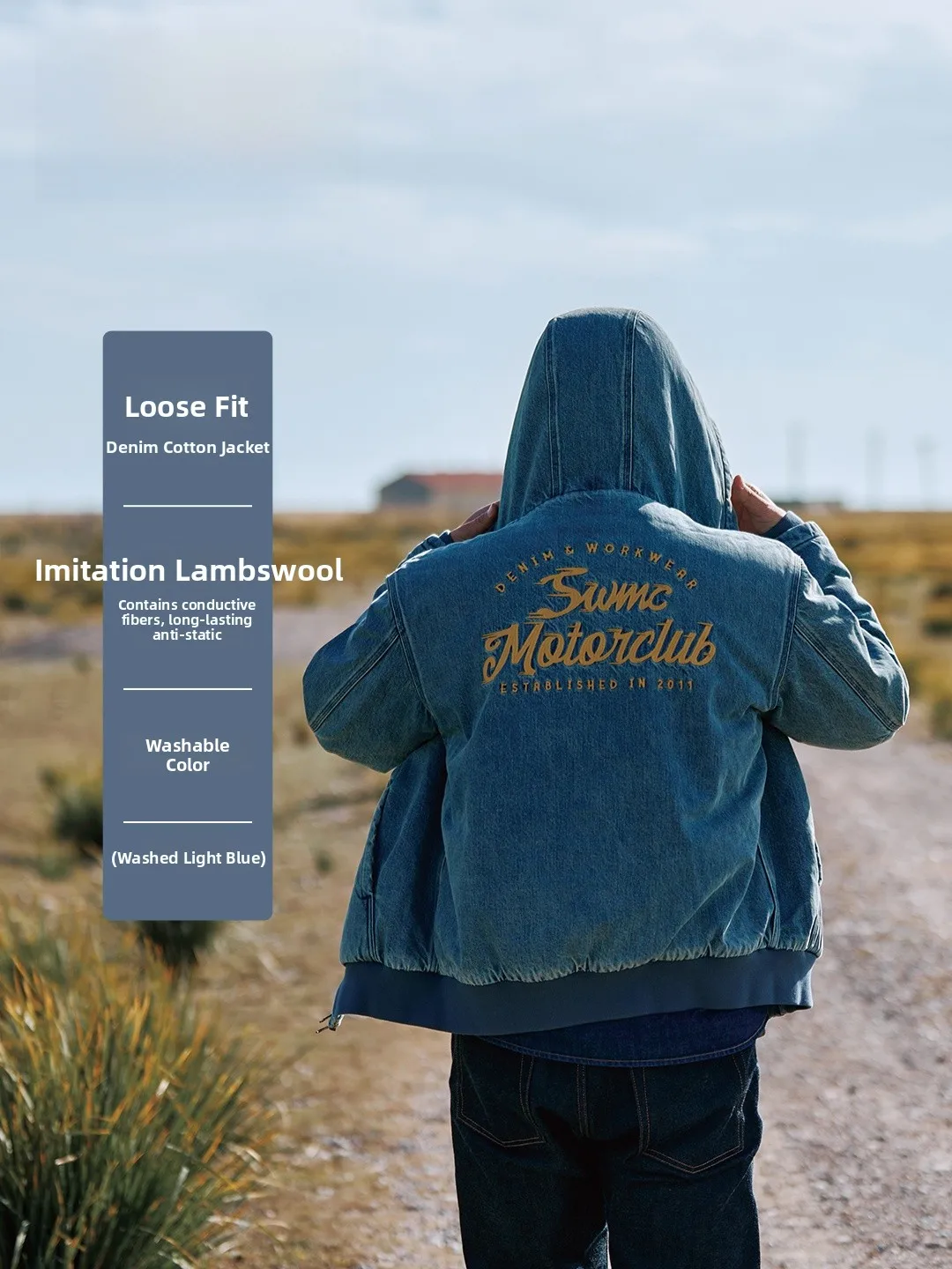 

SIMWOOD Винтажное бархатное джинсовое пальто с капюшоном из ягненка с талией, хлопковое пальто свободного покроя, молодежная зимняя верхняя одежда, длинная свечная молния...