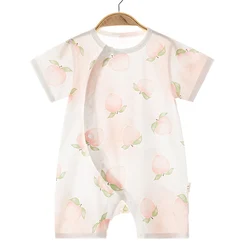 Baby Girl Clothes Summer 2024 100% Cotton Fruit Print Thin Type Newborn Clothes 0-12 Months Baby Boy Romper