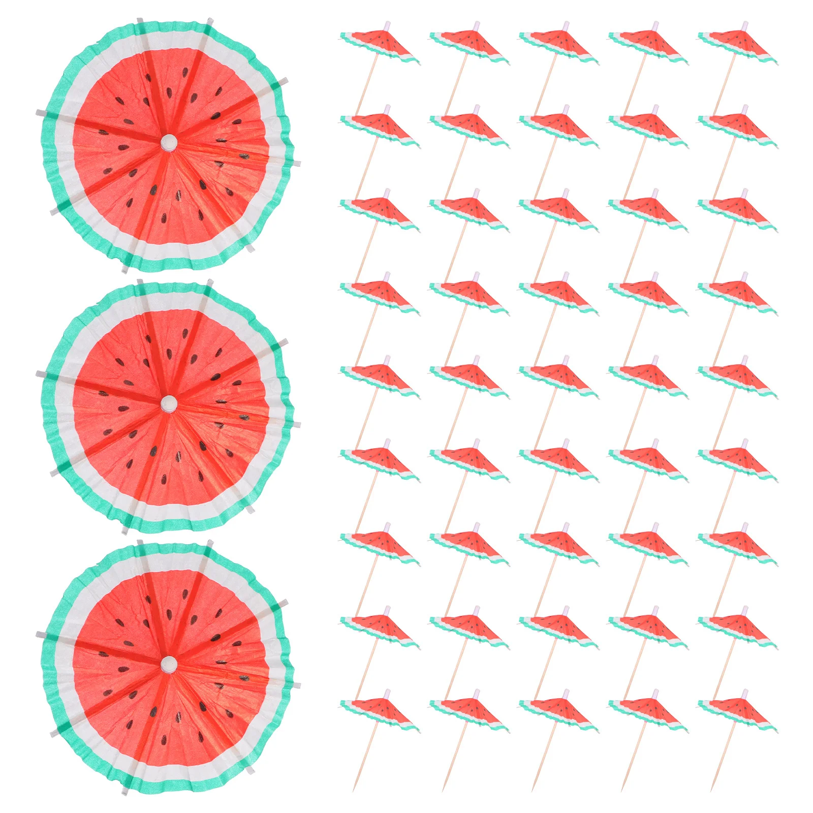 

100Pcs Watermelon Umbrella Picks Creative Cocktail Toppers Brighten Appetizers Party Drink Fruit Decoration Photo Prop