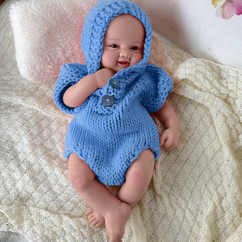 

Exquisite smile with open eyes! 17.3-inch medical grade solid silicone reborn baby 2.4kg ultra realistic skin touch