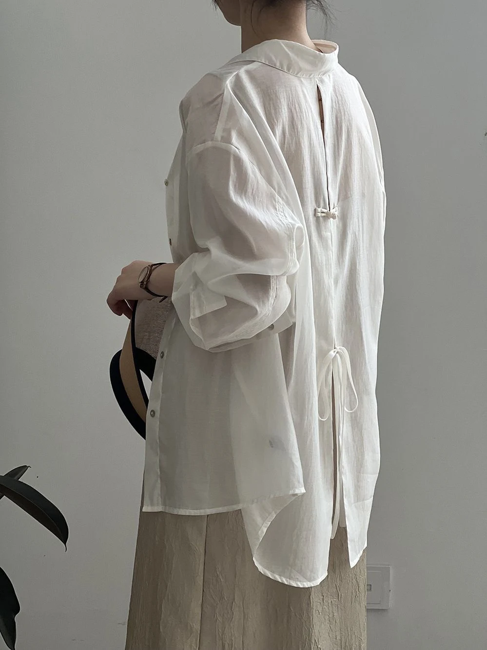 Nuevo Chino Sle mujer protección solar irt seda diseño sensación pequeño ence verano Collar largo Sve ajuste suelto