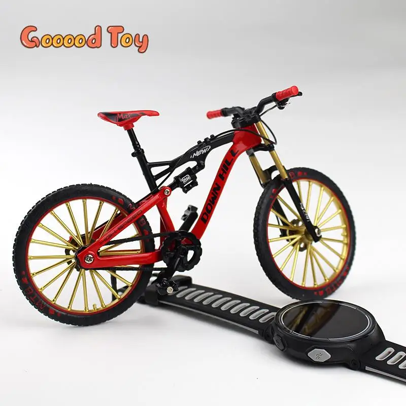 1:10 Mini Alloy Bicycle Diecast Model Finger Mountain Bike Portable Metal Bicycle Simulation Collection Gift Boys Toy Decoration