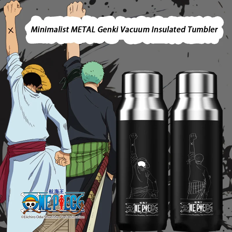 

1pc Officially Licensed One Piece Tumbler | Minimalist Metallic Style (Luffy/Zoro), Anime Merchandise Gift
