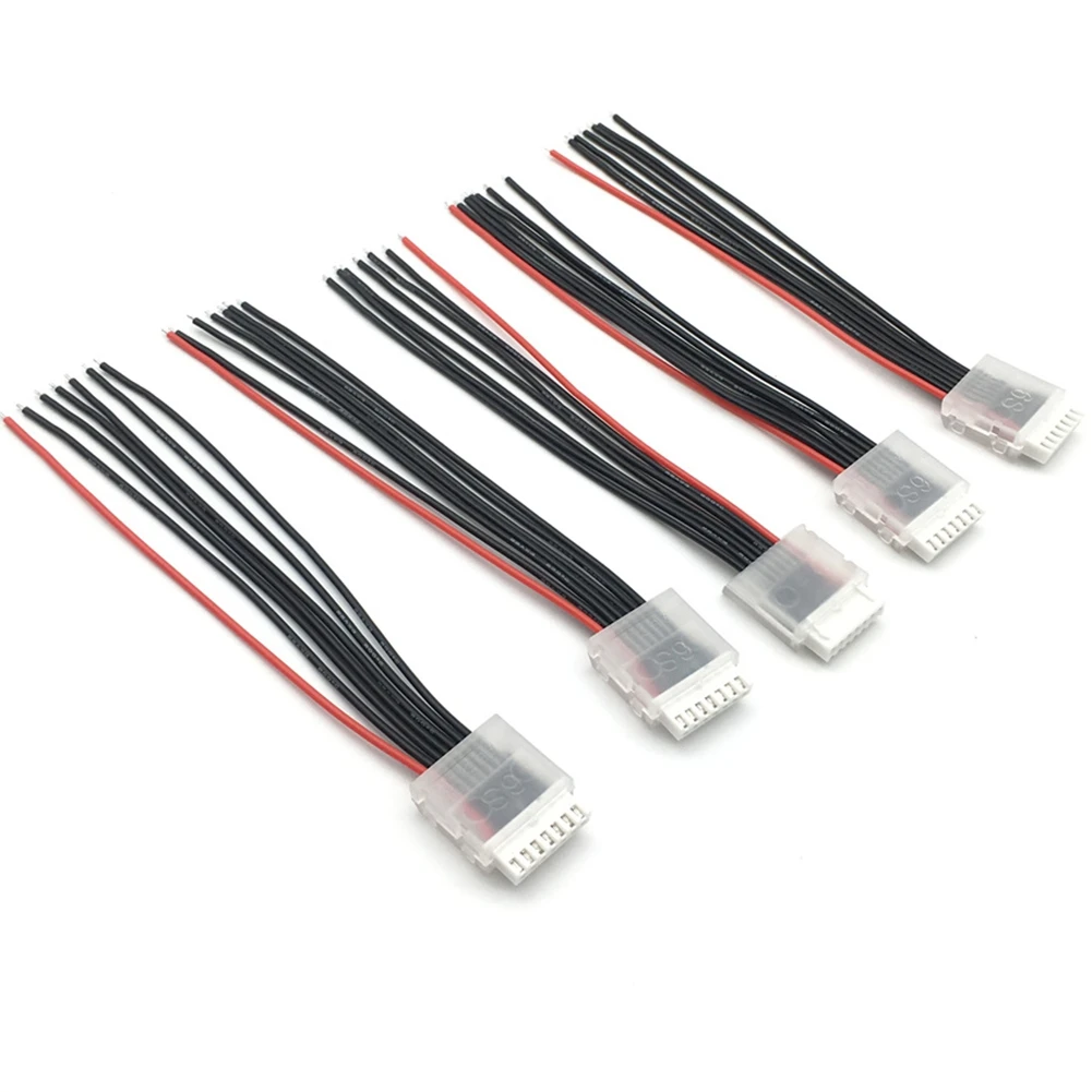 RC Aeronaves com Cap Extensão Cabo de Carregamento, Balance Head, Lead Cord, DIY para Li Po Bateria, 6S, 10cm, 5Pcs