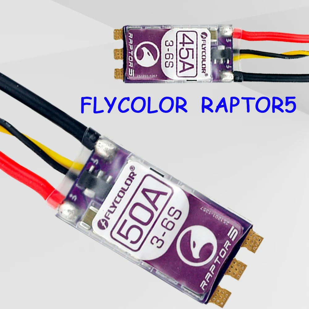 فرش ESC FLYCOLOR 35A 45A 50A 3-6S 32Bit G701 PWM 1/4 قطعة Raptor5 128K واحد Dshot Proshot ل FPV الطائرات بدون طيار لعبة أجزاء