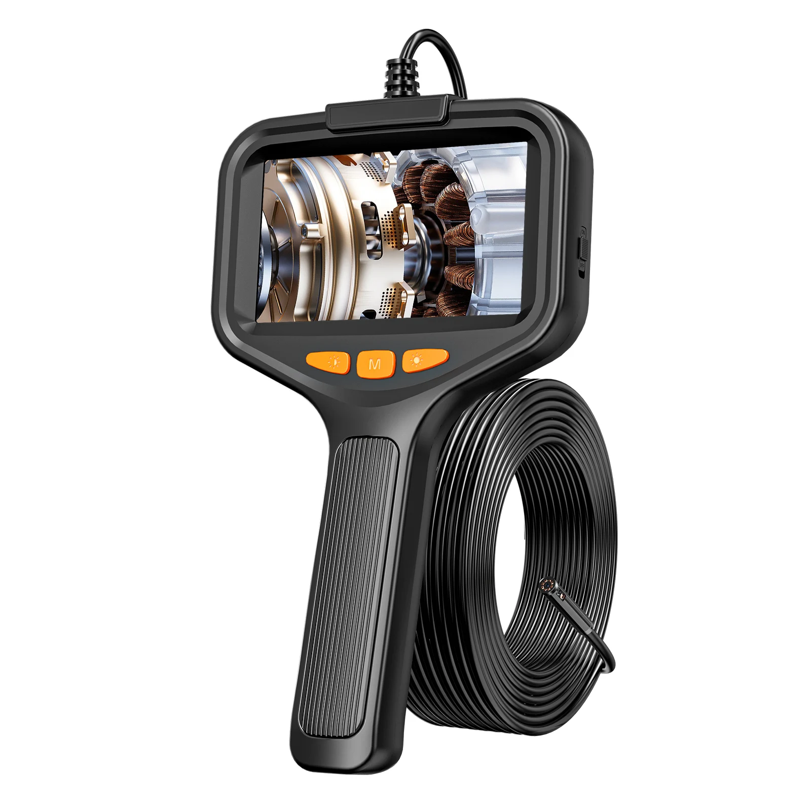 Kamera endoskop lensa tunggal, Borescope industri 4.3 "HD1080P 8MM genggam pipa pembuangan tahan air IP67 dengan 8 LED