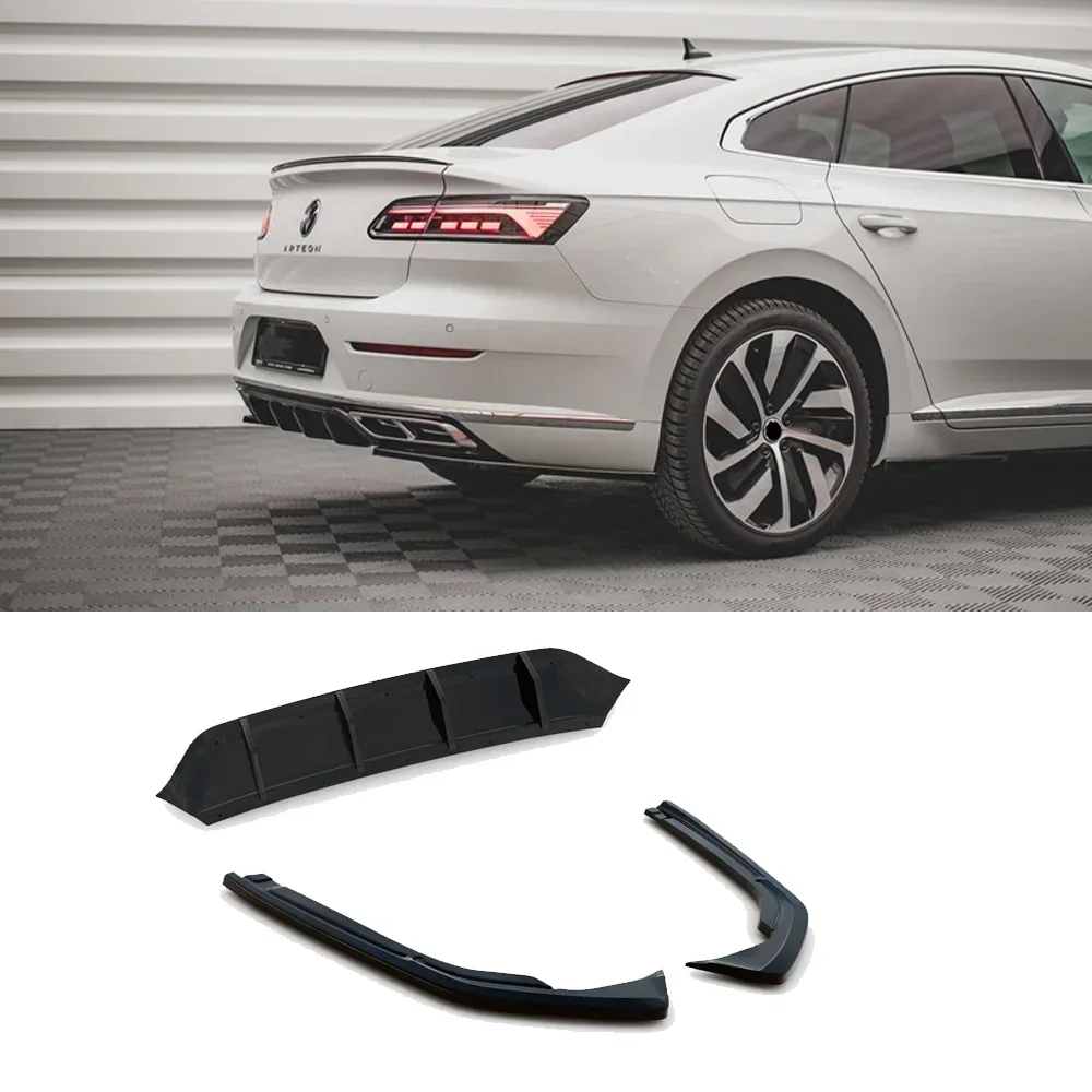 ل Volkswagen Arteon R-Line Maxton Style 2021 2022 2023 + CC تجديد المصد الخلفي الناشر الشفاه الفاصل سبويلر لوحة طقم الجسم