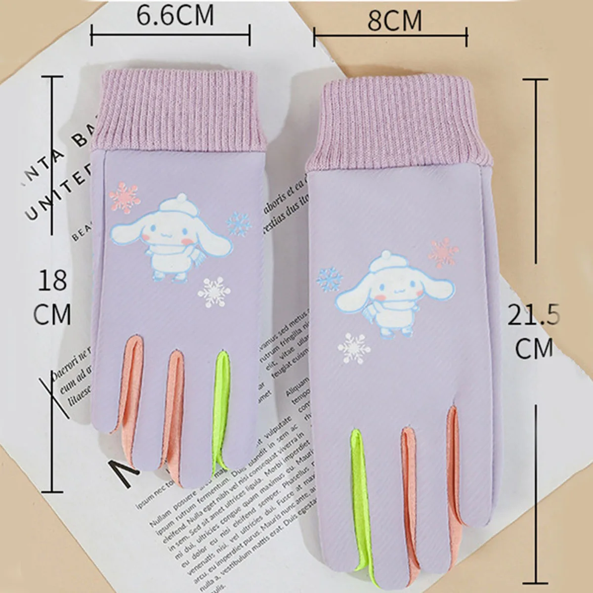 أطفال قفازات دافئة الخريف الشتاء الكرتون سانريو بنين بنات لطيف الكرتون في الهواء الطلق عدم الانزلاق قفازات ركوب الخيل #6