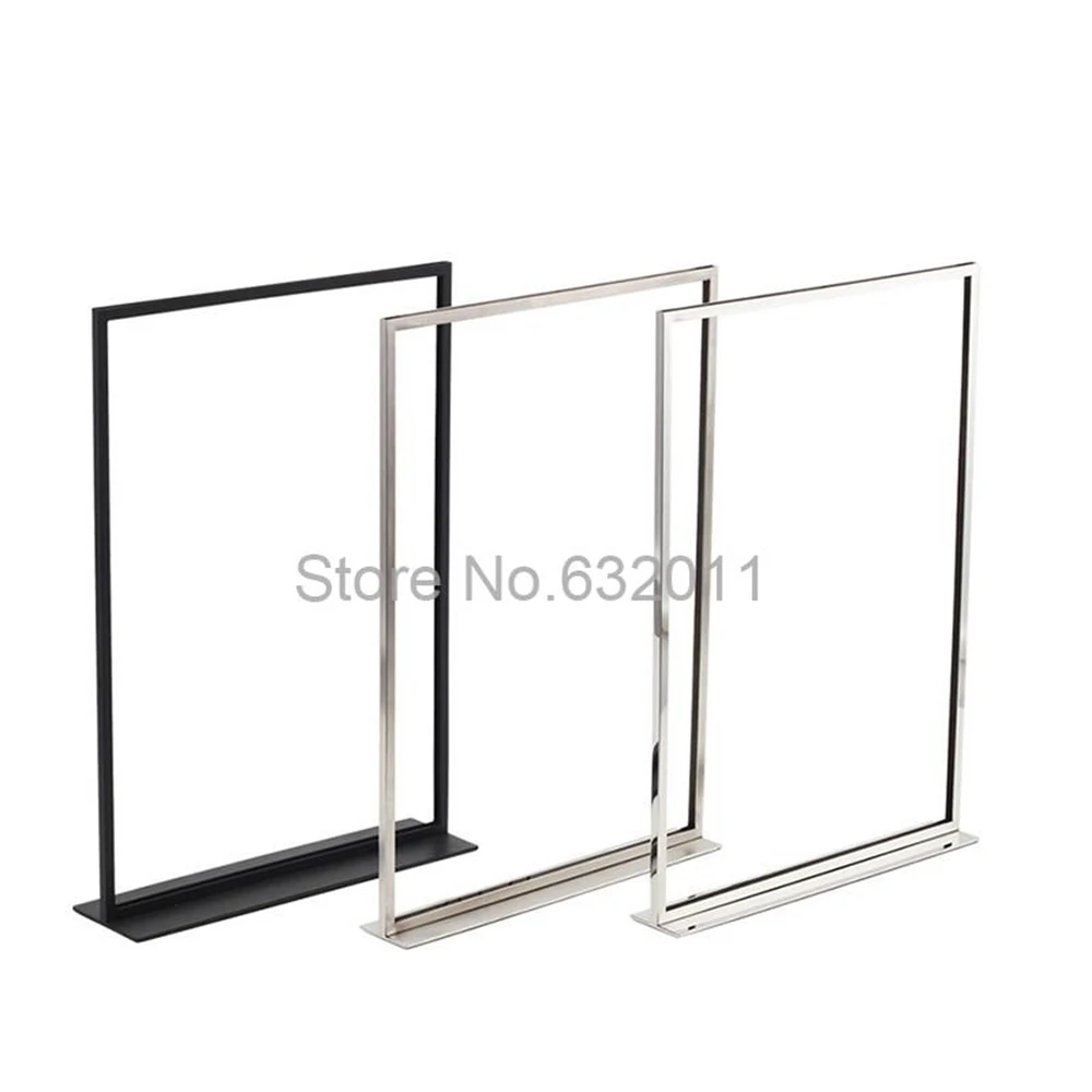 Stainless Steel A4 A3 Poster Frame Table Display Rack Stand Advertisement Picture Banner Rack Photo Poster Holder Picture Frames