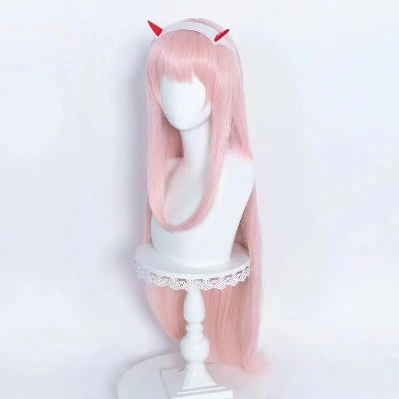 DARLING National Team Strelitzia Pink Long Straight Hair Matte High Temperature Silk Lolita Full Wig 02