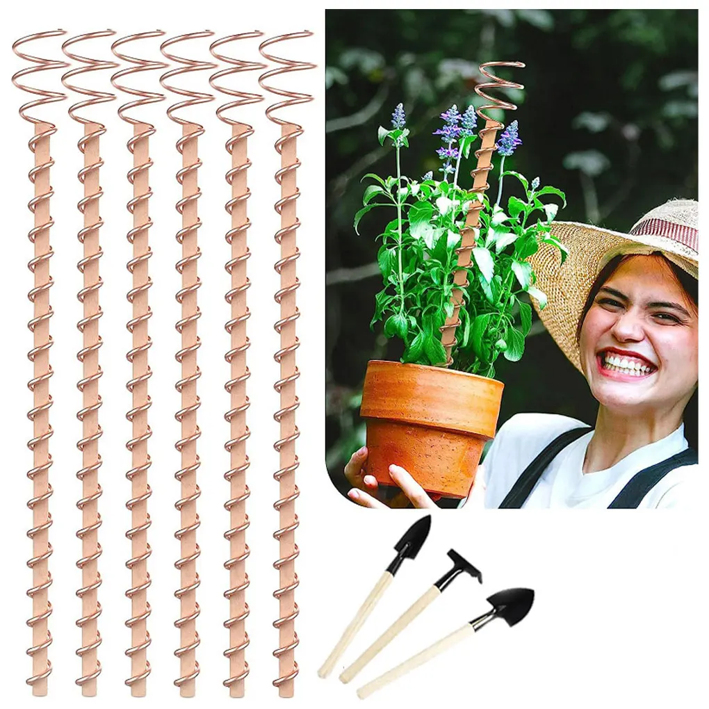 

30/43cm Plant Stakes Potted Plant Supports Garden Planting Copper Coils Gardening Tools Fruits Vegetables Planting Accessories