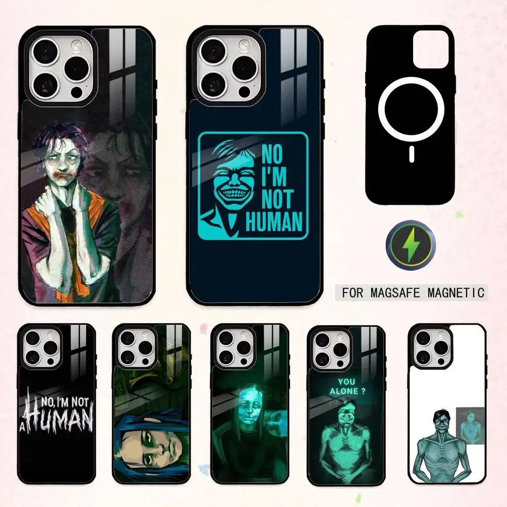 

horror No Im Not a H-Human Phone Case For iPhone17,16,15,14,13,12,11 Plus,Pro Max Magnetic For Magsafe Wireless Charging