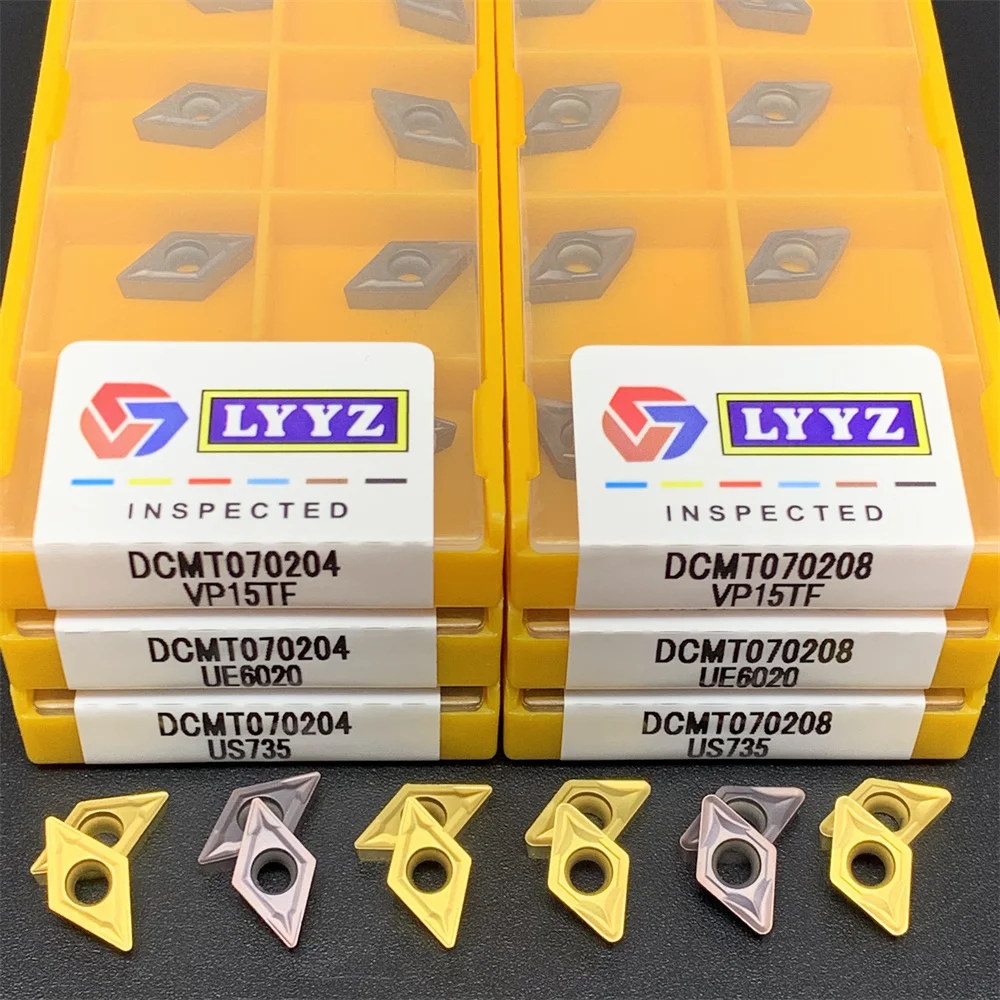 10PCS DCMT070204 VP15TF UE6020 US735 carbide inserts Internal Turning tool DCMT070208 VP15TF UE6020 US735  face endmills