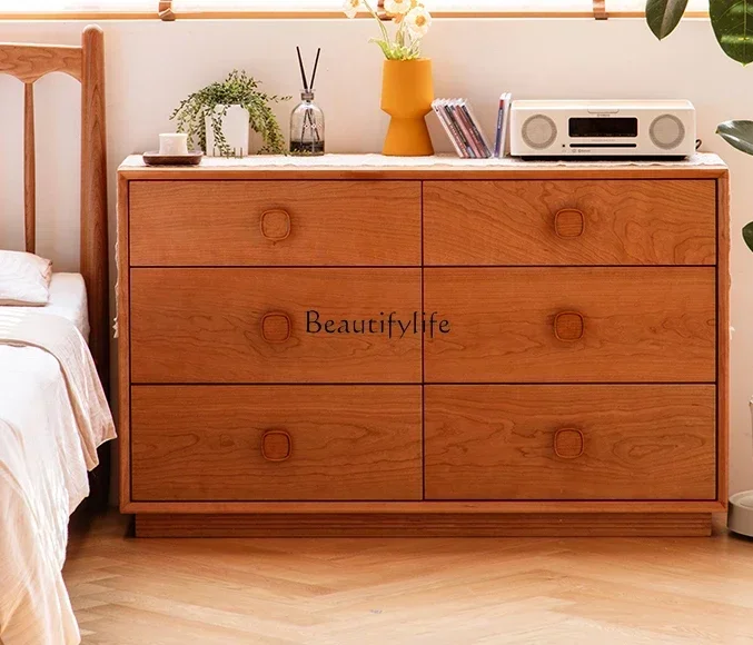 

23Cabinet Cherrywood Bedroom Wall Storage Cabinet Solid Wood Living Room Storage Chest of DrawerL