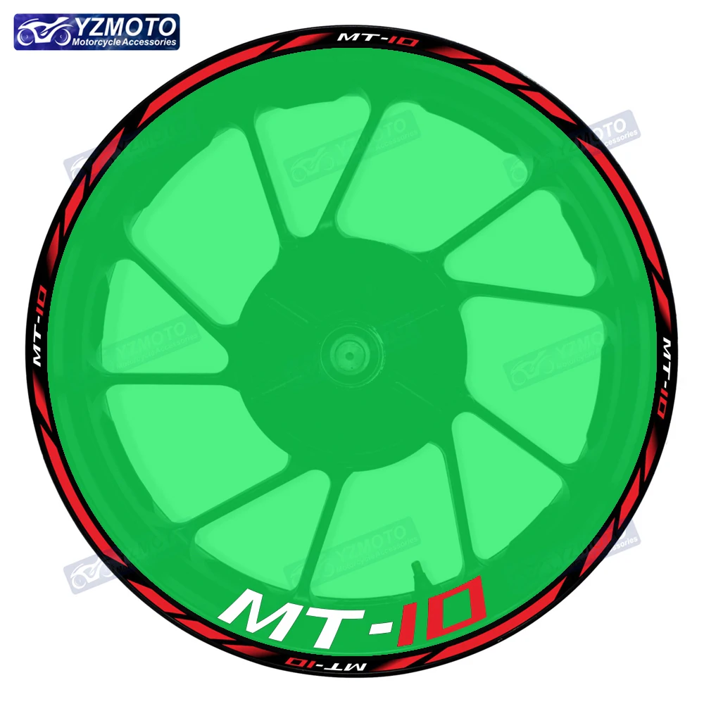 

For MT-10 MT10 Motorcycle RACING Front And Rear Logo Wheel Hub 17 Inch Sticker Waterproof Reflective Rim Decal Stickers Decorate