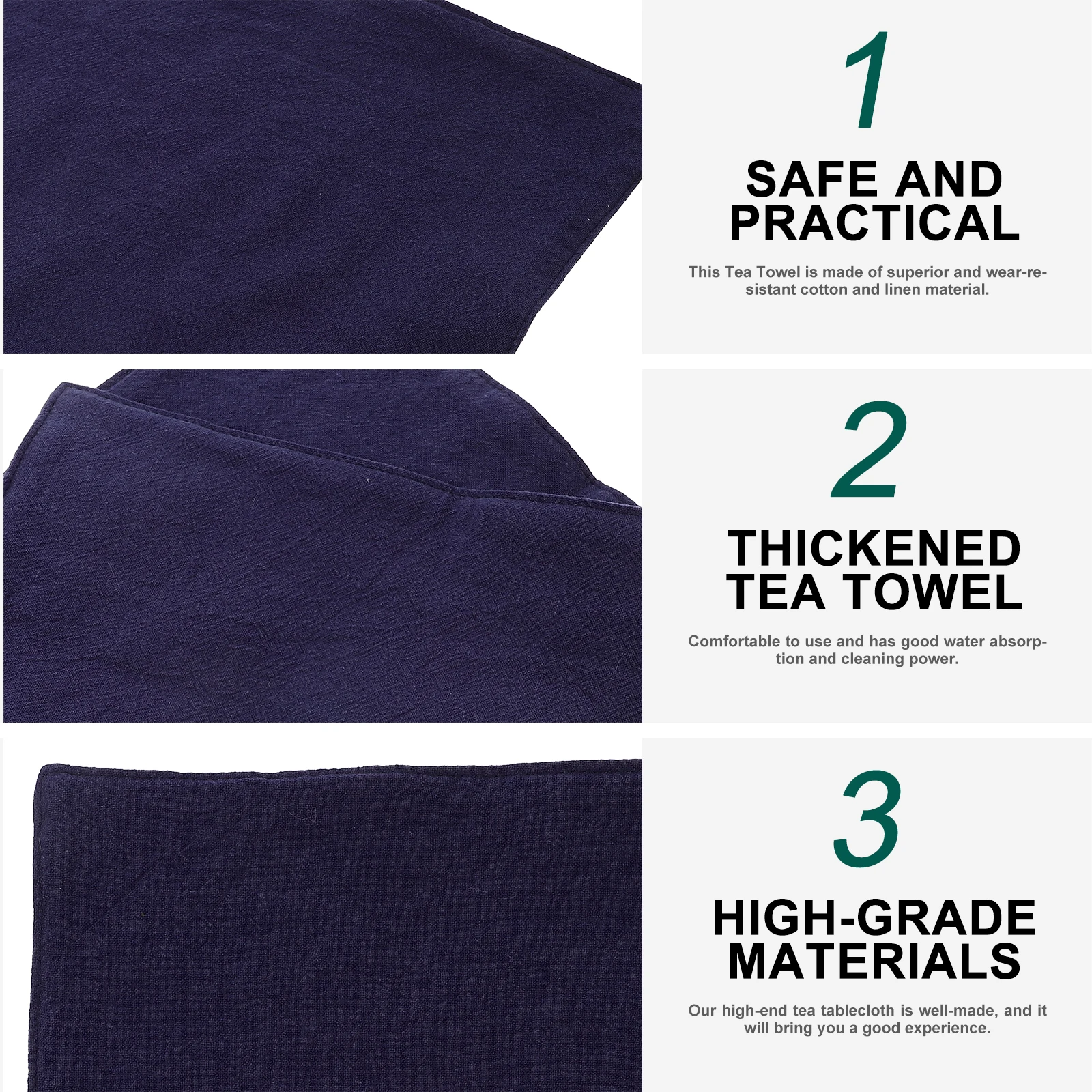 

Thickened Cotton Linen Tea Towel Multi-Function Kitchen Dish Towel Water Absorbent Teaware Cleaning Rag For Home