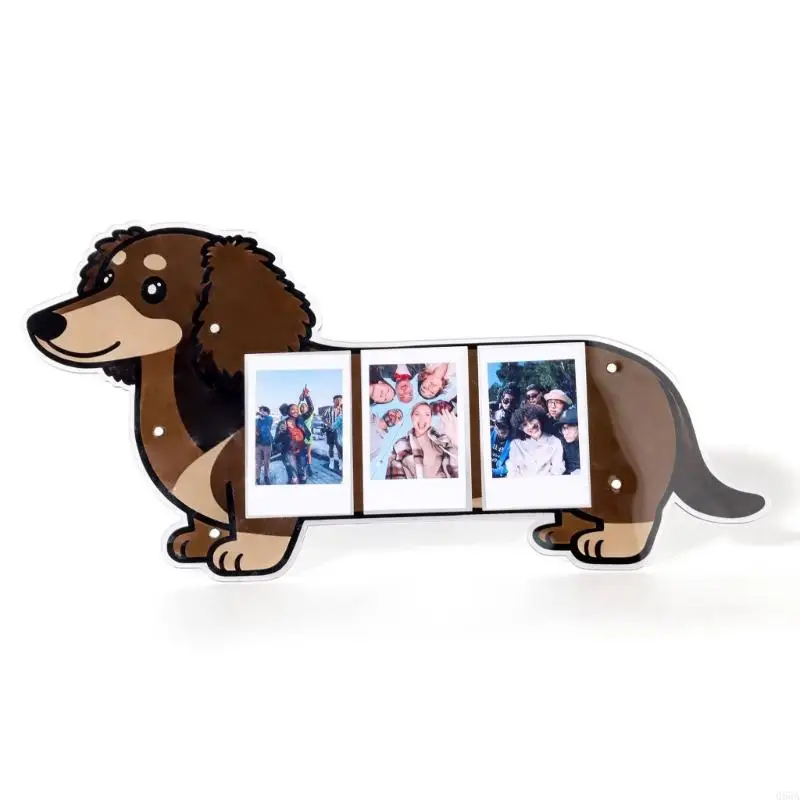 رائعتين الكرتون الكلب إطار صورة أكريليك عرض ثلاثة 3 بوصة على الفور صور حامل الثلاثي تخطيط ديكور المنزل هدية العنصر #2