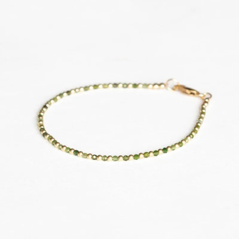 Green tourmaline bracelet, ultra-exquisite beaded October birthstone jewelry