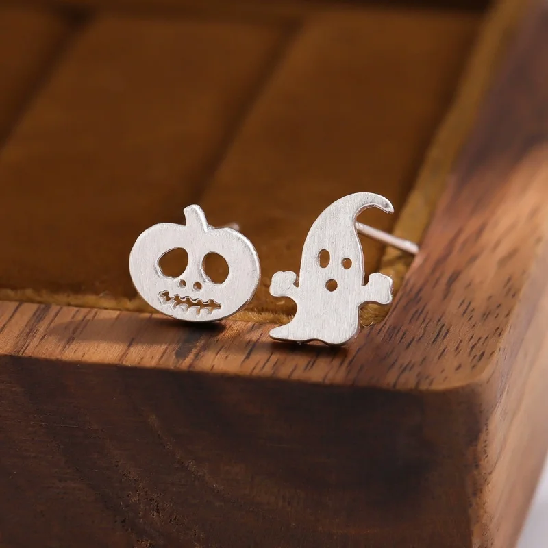 Uini Tail hot selling new 925 sterling silver Halloween pumpkin ghost head personalized earrings fashion trend sweet earrings