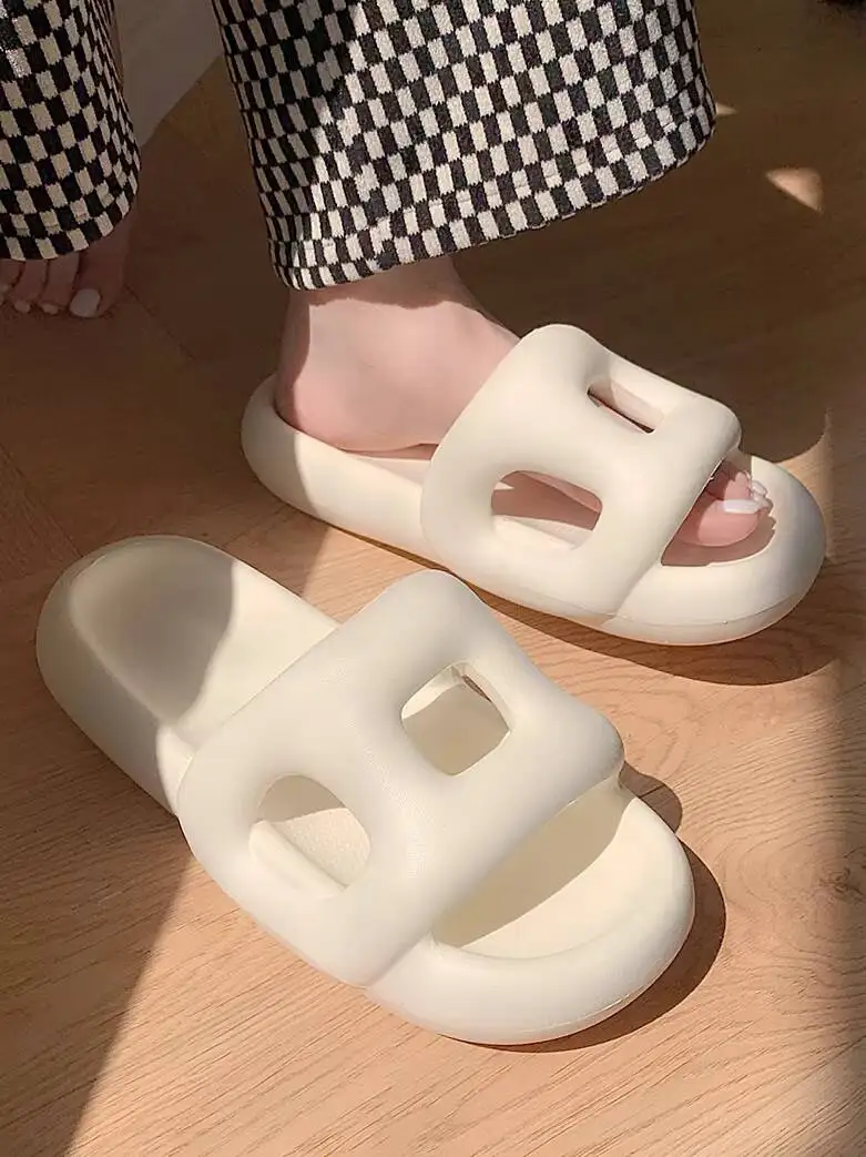 

2026 New Creative Hollow Out EVA Slide Sandals for Women & Men Non Slip Soft Sole Cloud SlippersThick Cushion Home House Shoes
