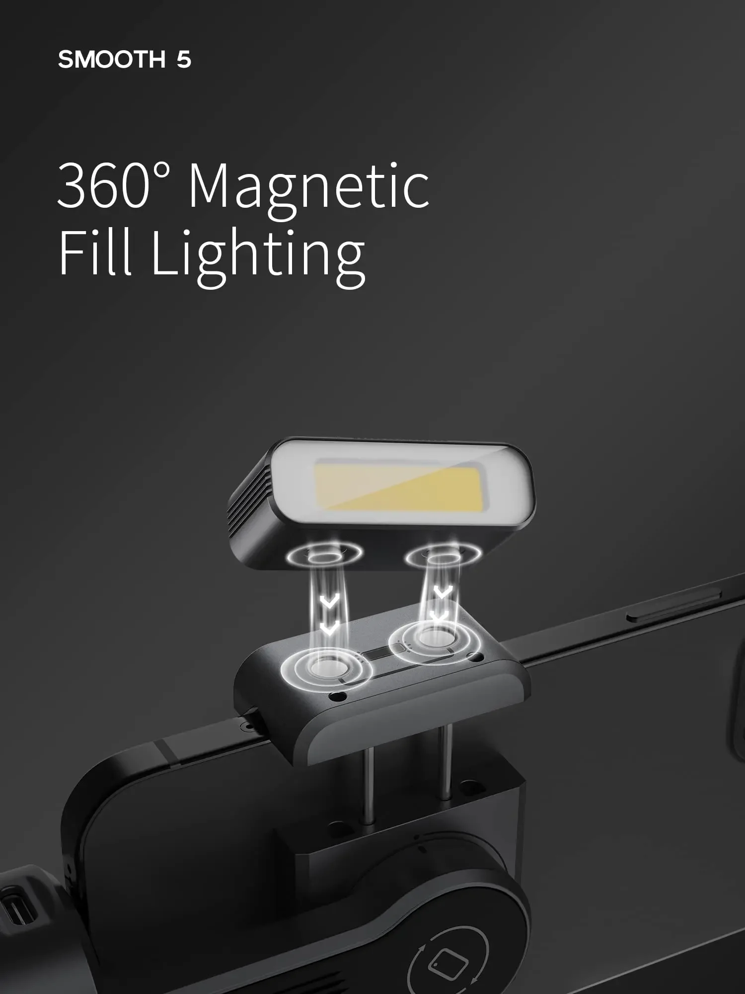 ！Smooth 5 Phone Gimbal 3-Axis Handheld Smartphone Stabilizer with Grip Tripod