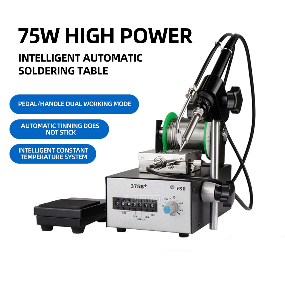 SWT375A+ Semi-automatic Soldering Station Foot-operated Solder Machine 75w Electric Welding Iron LED Digital Soldering Iron