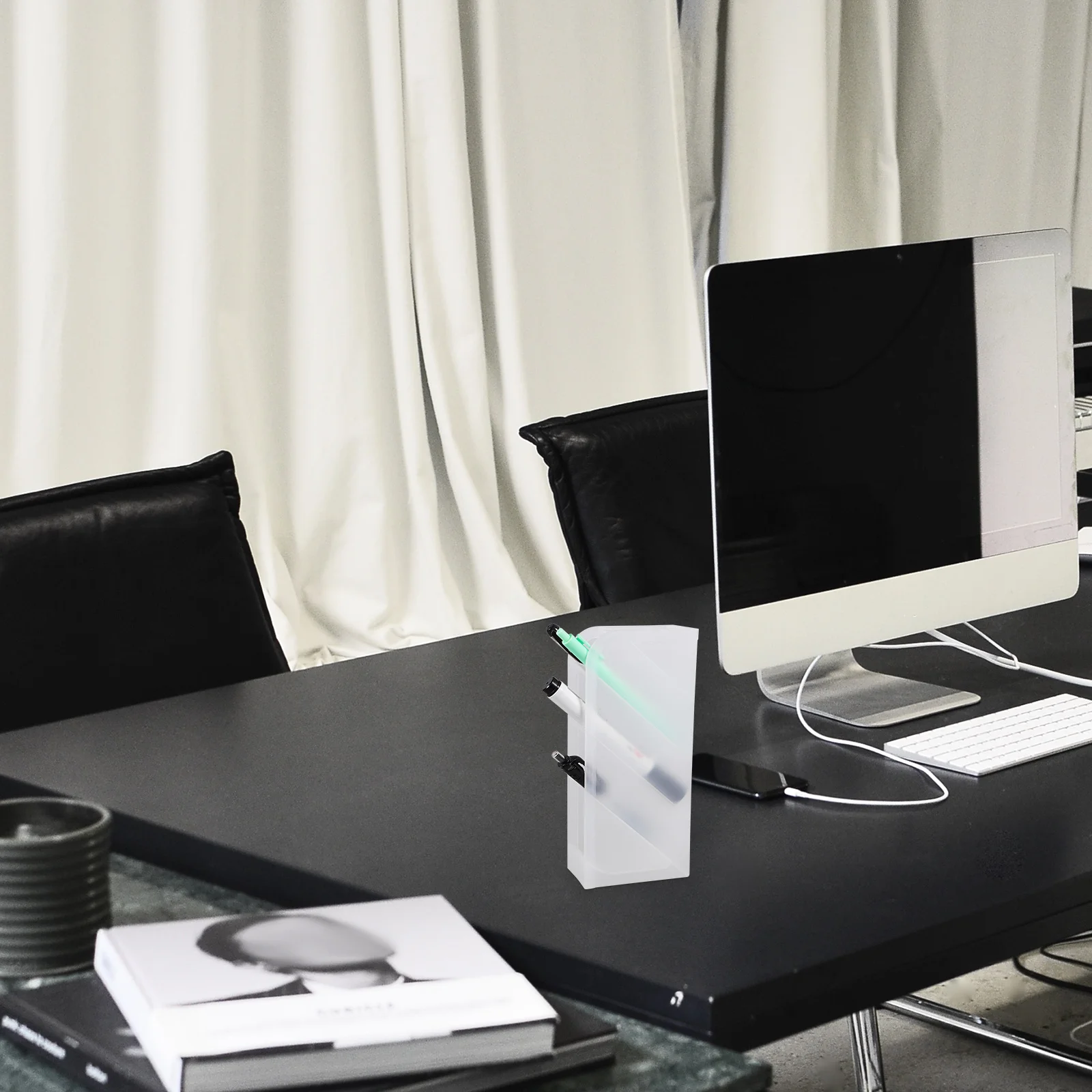 プラスチック製ペンホルダー傾斜型マルチグリッドデスクトップオーガナイザー装飾文具収納ボックスオフィスホームスクール用