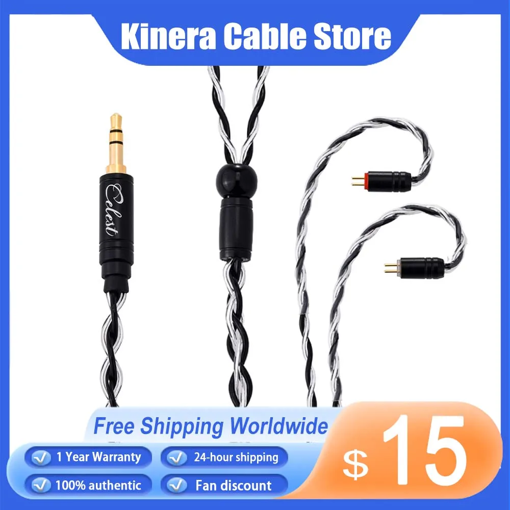 

Кабель для наушников Kinera Celest Aura 0,78 3,5/4,5 мм, серебристый медный сплав, медный провод IEM, кабель для наушников, аксессуары для гарнитуры