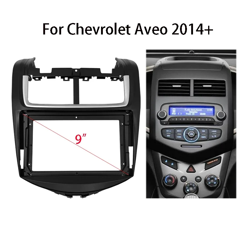 Car Radio Fascia For Chevrolet Aveo 2014+ Auto Stereo Dashboard Panel Mounting Bezel Faceplate Frame Kit