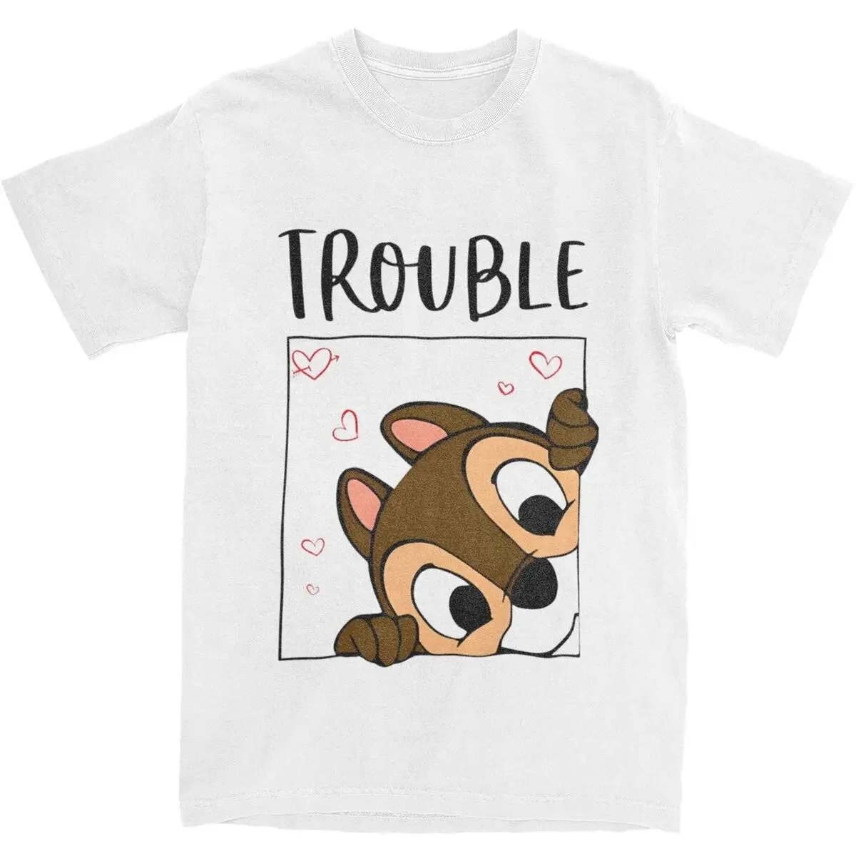 Trouble Double Couple Chipmunks Valentines Day Oversized T Shirts Novelty Tshirt for Summer Awesome Casual Short Sleeve Tops