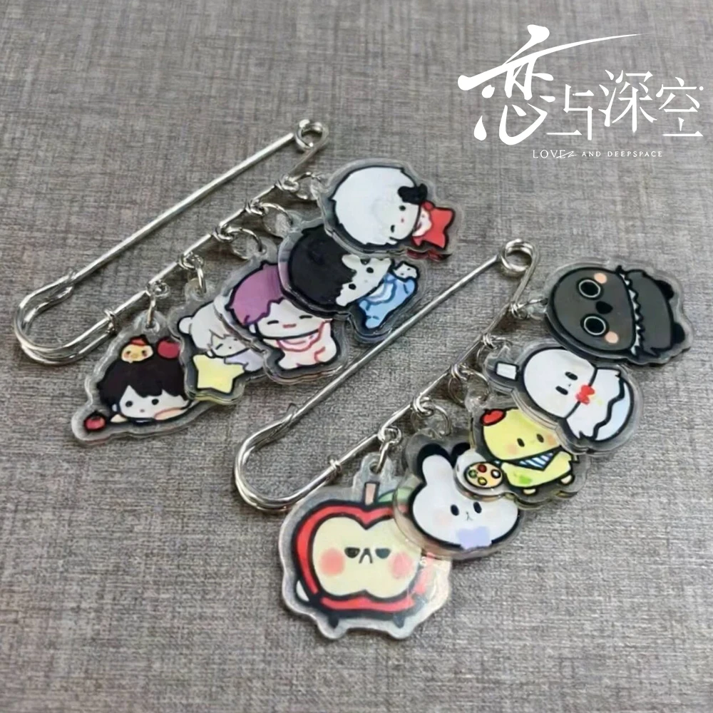 Pin de Cosplay de Game Love And Deepspace Xavier Zayne Rafayel Sylus Caleb, Figura Acrílica, Decoração, Distintivo, Broche de Metal, Acessório para Festa