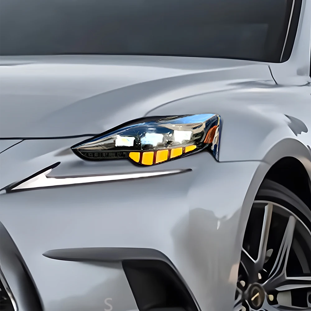 

For 2013-2016 Lexus IS Car Front Headlight Assembly Upgrade LED Dynamic Flowing 3-Projector Lens Tool Accessories