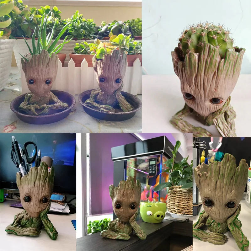 Groot Tree Flowerpot Action Figures Model Toys Anime Baby Tree Man Character Decoration Ornament Handicrafts Office Pen Case image 6