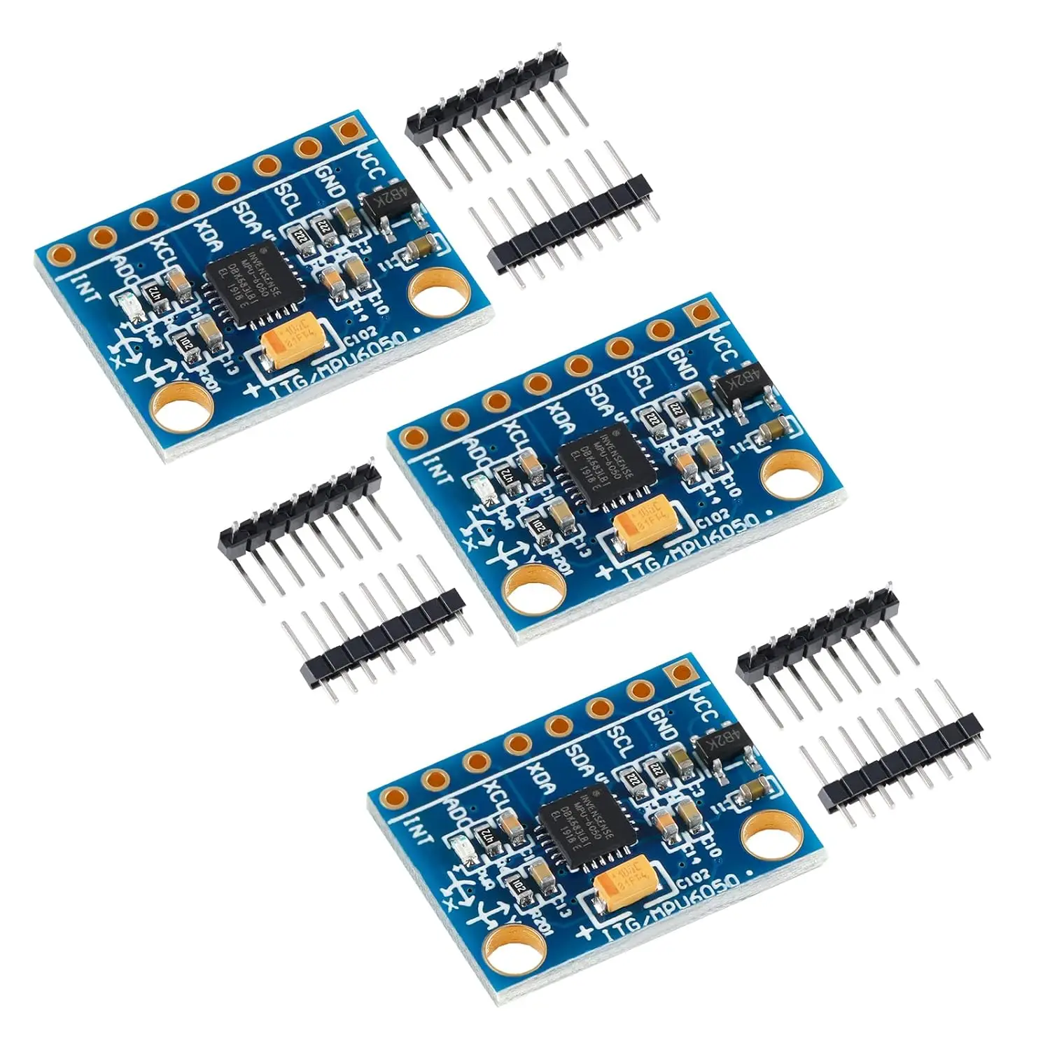 Módulo giroscopio acelerómetro de 3 ejes GY-521 MPU6050, acelerómetro de 3 ejes 6DOF + módulo de sensor giroscopio de 3 ejes AD de 16 bits