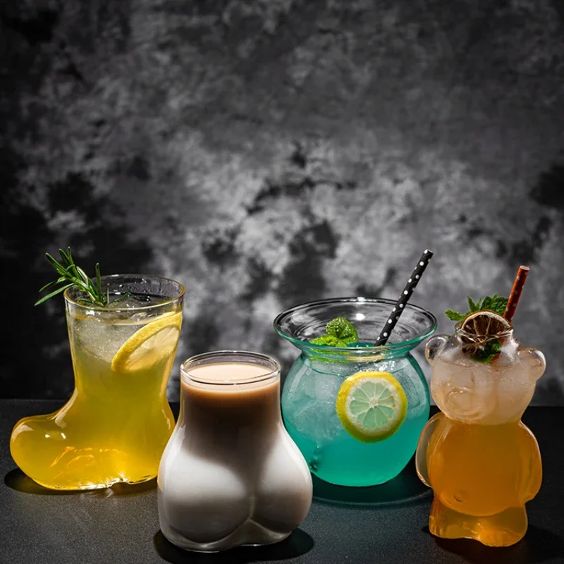 Transparente hitzebeständige Glas-Kaffeetasse, Glas-Latte-Tasse, Frühstückstasse, Milch, Wasser, Cocktail-Glas, Tasse, Bier, Trinkgläser