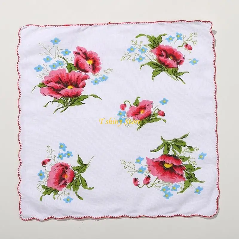 N58F 6 sztuk chusteczek damskich bawełny 28 x 28 chusteczki kieszonkowe maluch ręczniki do twarzy dla dzieci dziewczynki