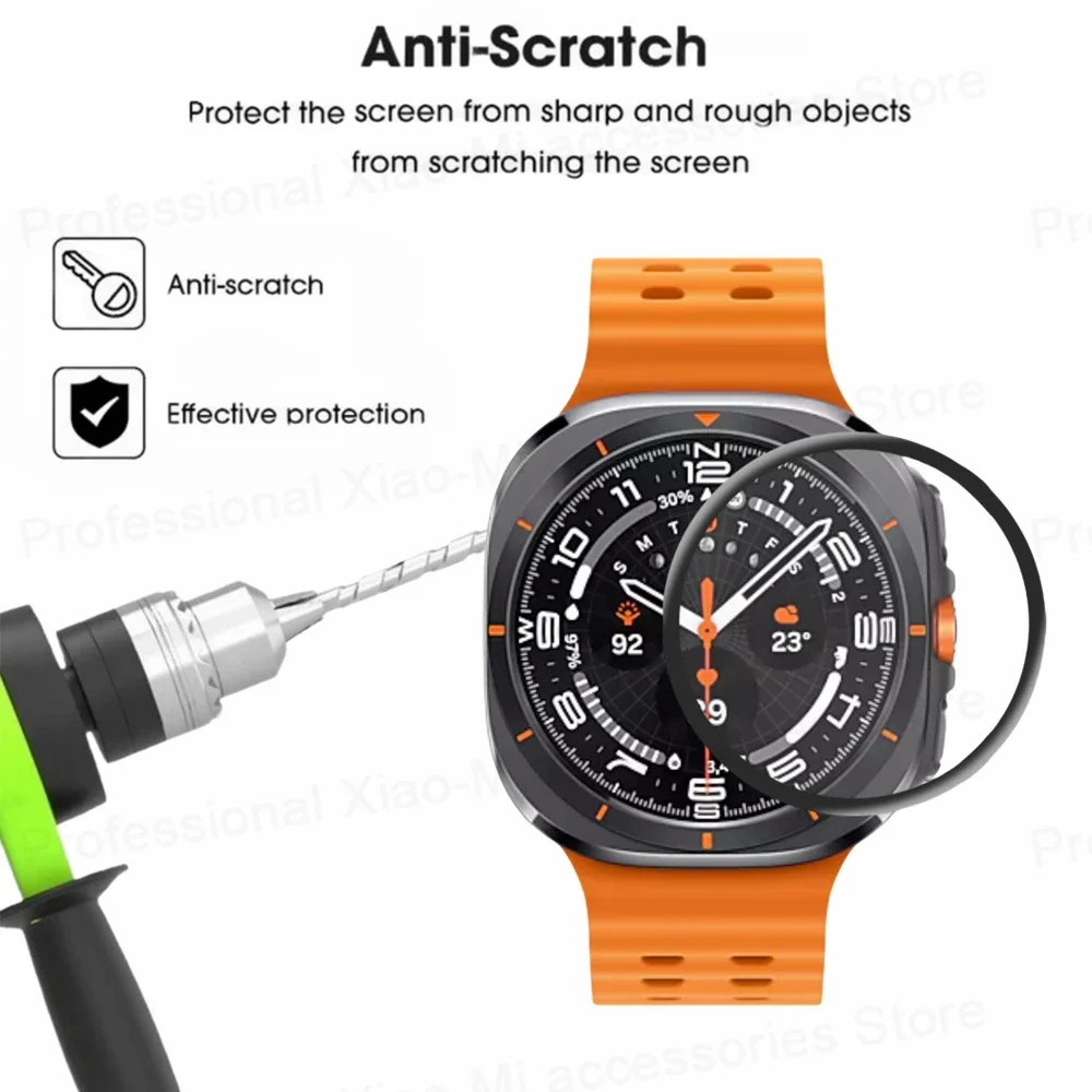 Película protectora de pantalla para Samsung Galaxy Watch Ultra 47mm, película protectora de borde curvo completo para Samsung Galaxy Watch 7, sin vidrio