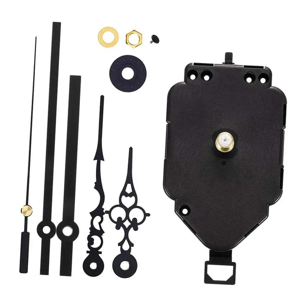 1 Set HR9403 Pendulum Clock Movement DIY Movement Kits - Wall Clock Movement Mechanism with 5Pcs Long Hands