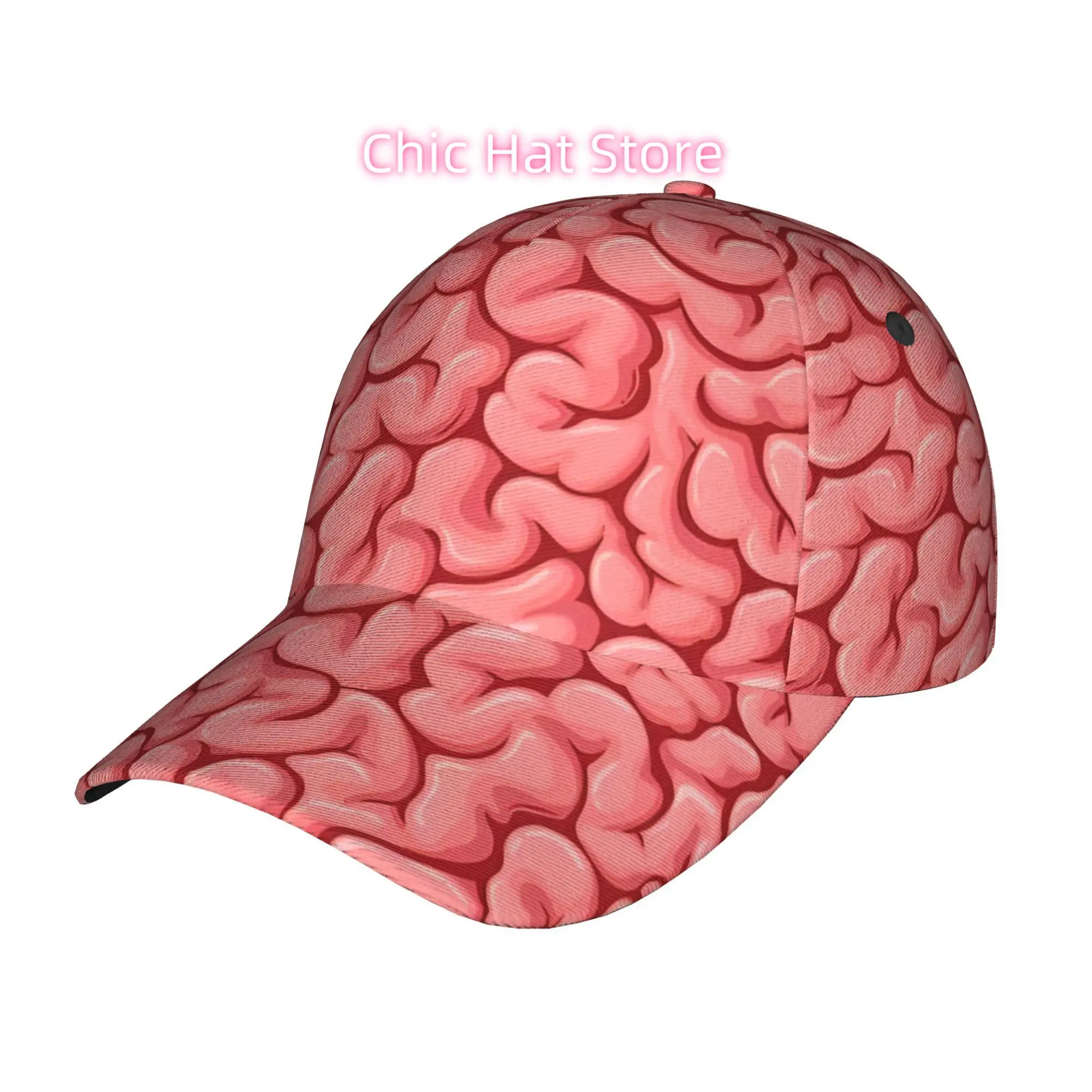 1pc an Interesting Brain Structure Printed Baseball Cap for Both Men And Women - Lightweight And Adjustable Sun Cap with Wide Br