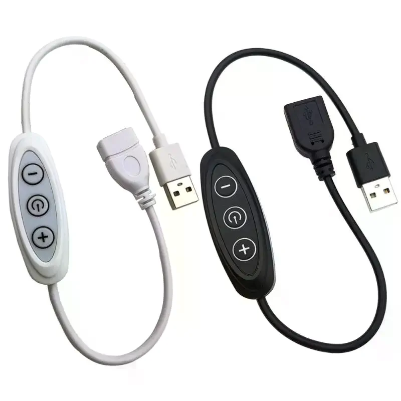 3KEY USB Dimmer Switches 5V 2A 10-level Dimming Power Cable For LED Light Lamp Speed Controller Cable