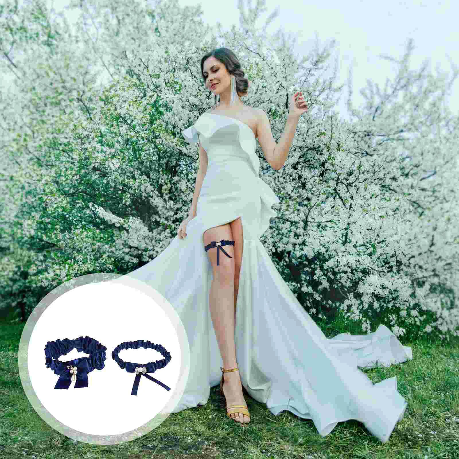 

2 Pcs Leg Ring Wedding Bride Stocking Suspenders for Stockings Vintage Garters Strap Day Bridal Ear Women's Bandage