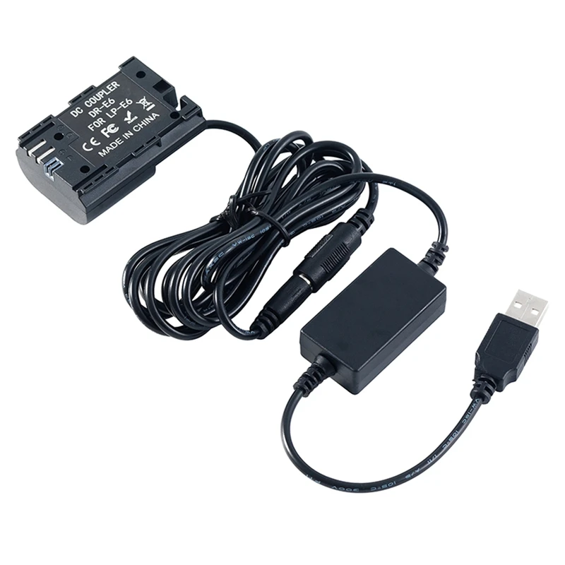 Adaptador de substituição do acoplador DC, Conjunto de baterias LP-E6 Dummy, EOS 5D2 5D3 5D4 6D 6D2 60D 7D 7D2 70D 80D 90D