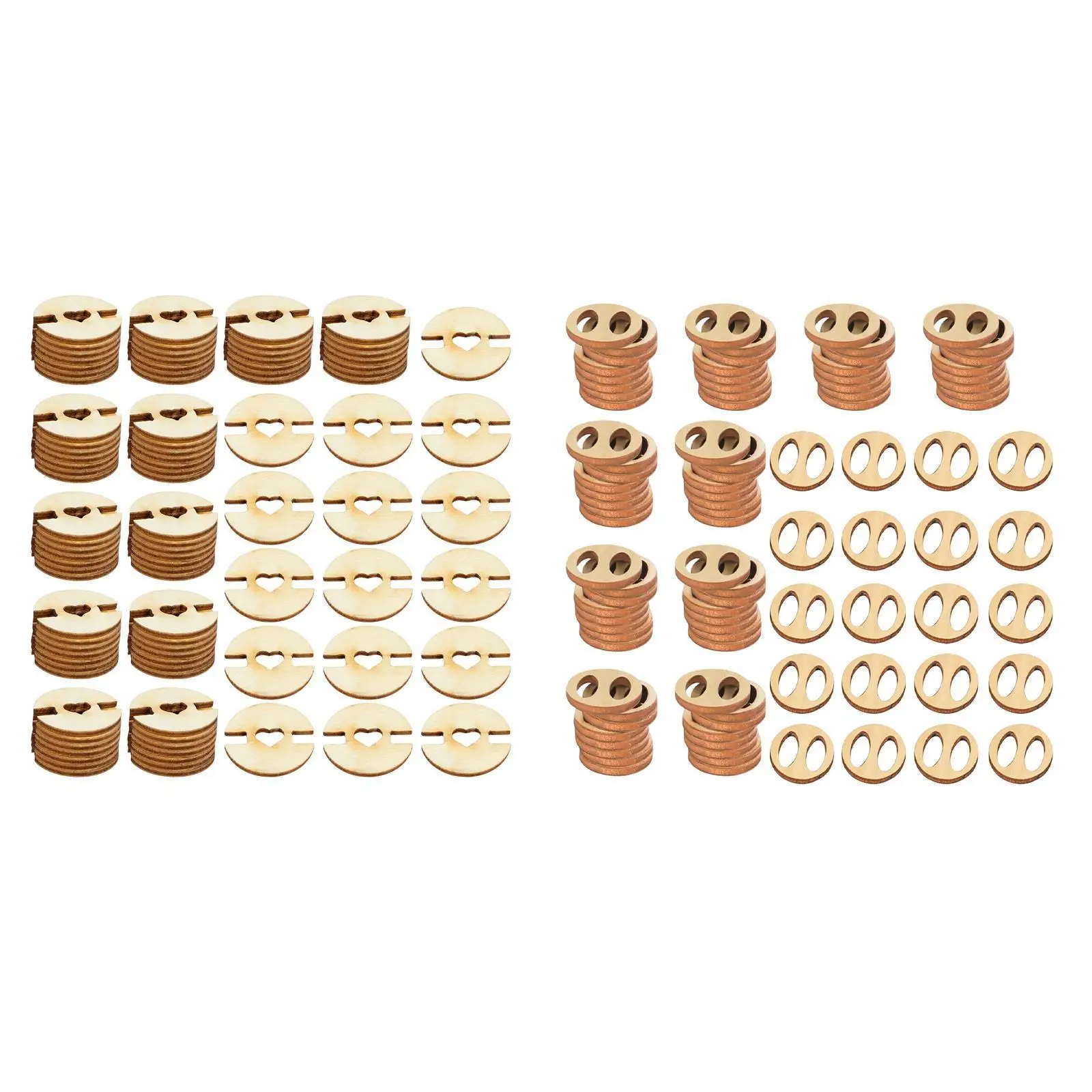 100x Wooden Hat Buttons Fastener Holder Handmade for Removable Wood Knitted Hat