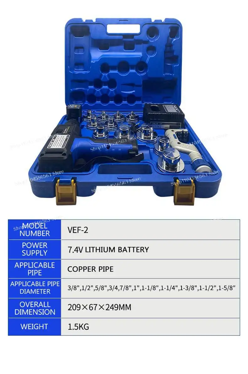 Vee-2 Electric Tube Expander Copper Pipe Expanding Tool for Lithium Battery Refrigeration Air Conditioning Systems