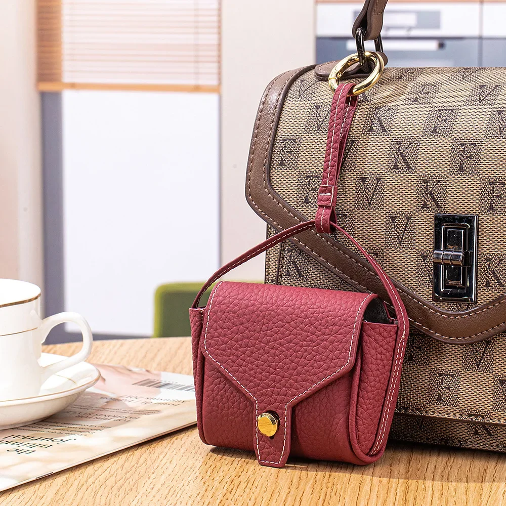 

Mini Coin Holders for Women Genuine Leather Small Change Pouch Bag Charm Purse Pendant Lipstick Headset Coin Purses