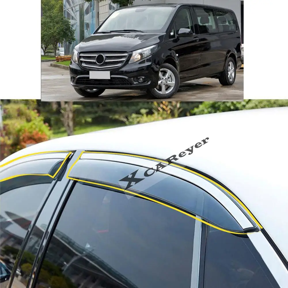 

For Mercedes Benz Vito W447 2010 2011 2012 2013-2015 2016-2020 Car Sticker Plastic Window Glass Wind Visor Rain/Sun Guard Vent